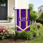 Lsu Tigers Garden Flag Customized Chevron Stripes Purple Best Selling
