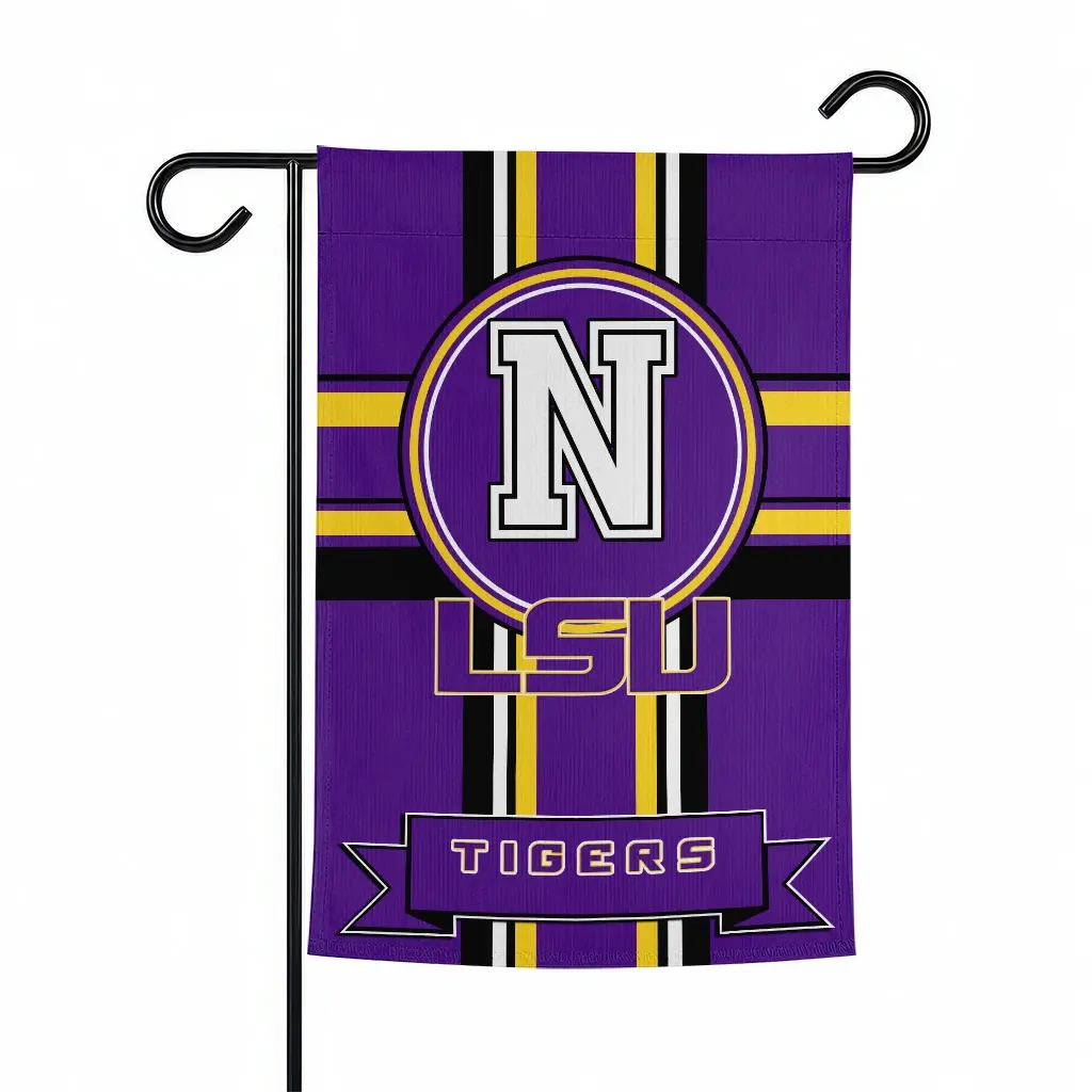 Lsu Tigers Garden Flag Customized Circle Medallion Purple Best Selling Lsu Tigers Garden Flag Customized Circle Medallion Purple Best Selling