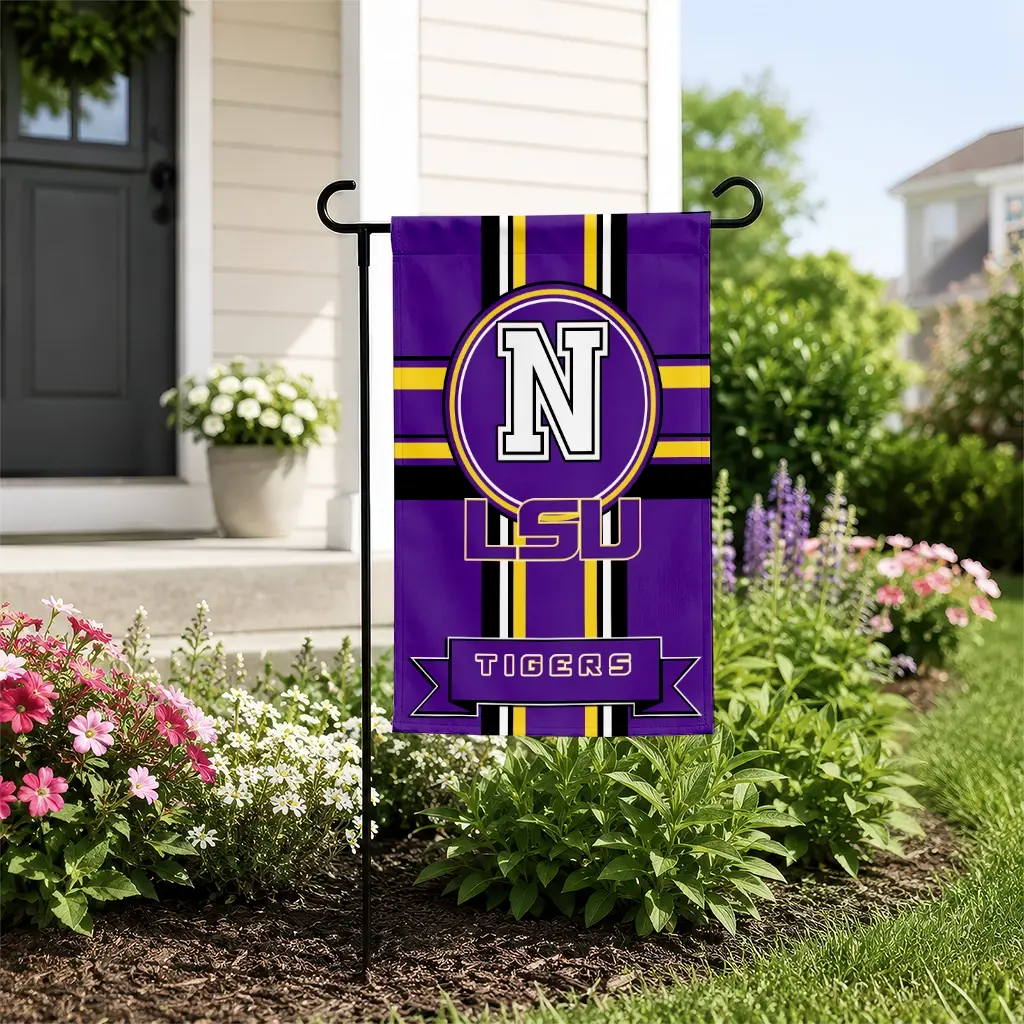 Lsu Tigers Garden Flag Customized Circle Medallion Purple New Arrival Lsu Tigers Garden Flag Customized Circle Medallion Purple New Arrival