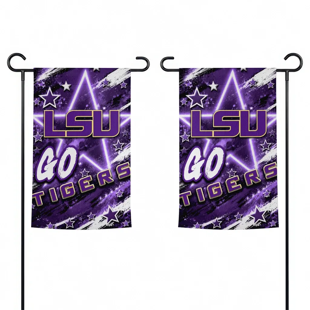 Lsu Tigers Garden Flag Personalized Glowing Star Purple Fashion Forward Lsu Tigers Garden Flag Personalized Glowing Star Purple Fashion Forward