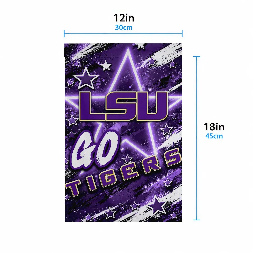 Lsu Tigers Garden Flag Personalized Glowing Star Purple High Quality Lsu Tigers Garden Flag Personalized Glowing Star Purple High Quality