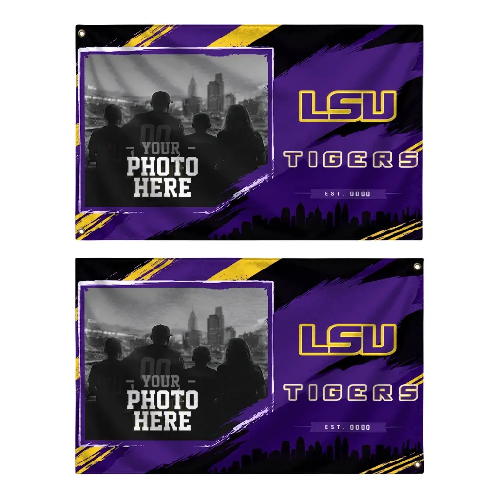 Lsu Tigers House Flag Custom Framed Photo Purple Black Fashion Forward Lsu Tigers House Flag Custom Framed Photo Purple Black Fashion Forward