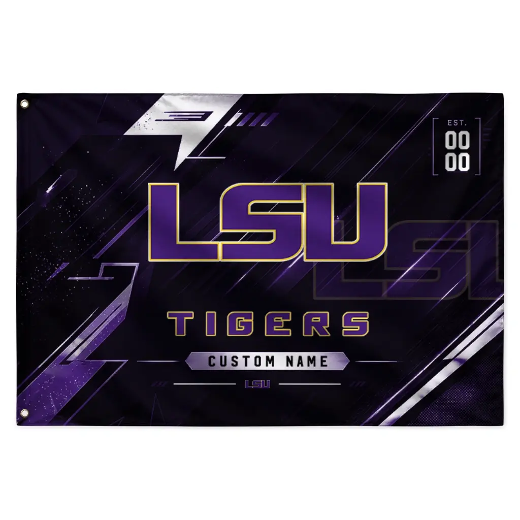 Lsu Tigers House Flag Custom Speed Slashes Purple Best Selling Lsu Tigers House Flag Custom Speed Slashes Purple Best Selling