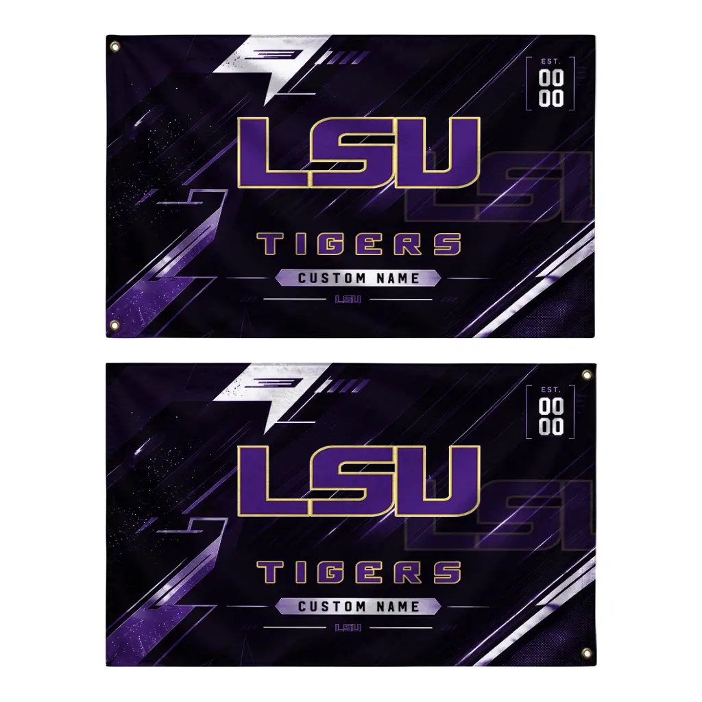 Lsu Tigers House Flag Custom Speed Slashes Purple Fashion Forward Lsu Tigers House Flag Custom Speed Slashes Purple Fashion Forward