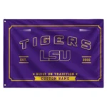 Lsu Tigers House Flag Customized Ornate Border Purple Best Selling