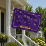Lsu Tigers House Flag Customized Ornate Border Purple Best Selling