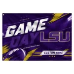 Lsu Tigers House Flag Personalized Action Streaks Purple Best Selling