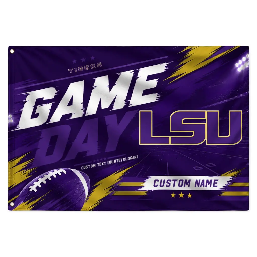 Lsu Tigers House Flag Personalized Action Streaks Purple Best Selling Lsu Tigers House Flag Personalized Action Streaks Purple Best Selling