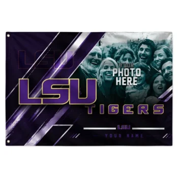Lsu Tigers House Flag Personalized Diagonal Stripes Purple Best Selling