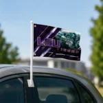 Lsu Tigers House Flag Personalized Diagonal Stripes Purple Best Selling