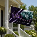Lsu Tigers House Flag Personalized Diagonal Stripes Purple Best Selling
