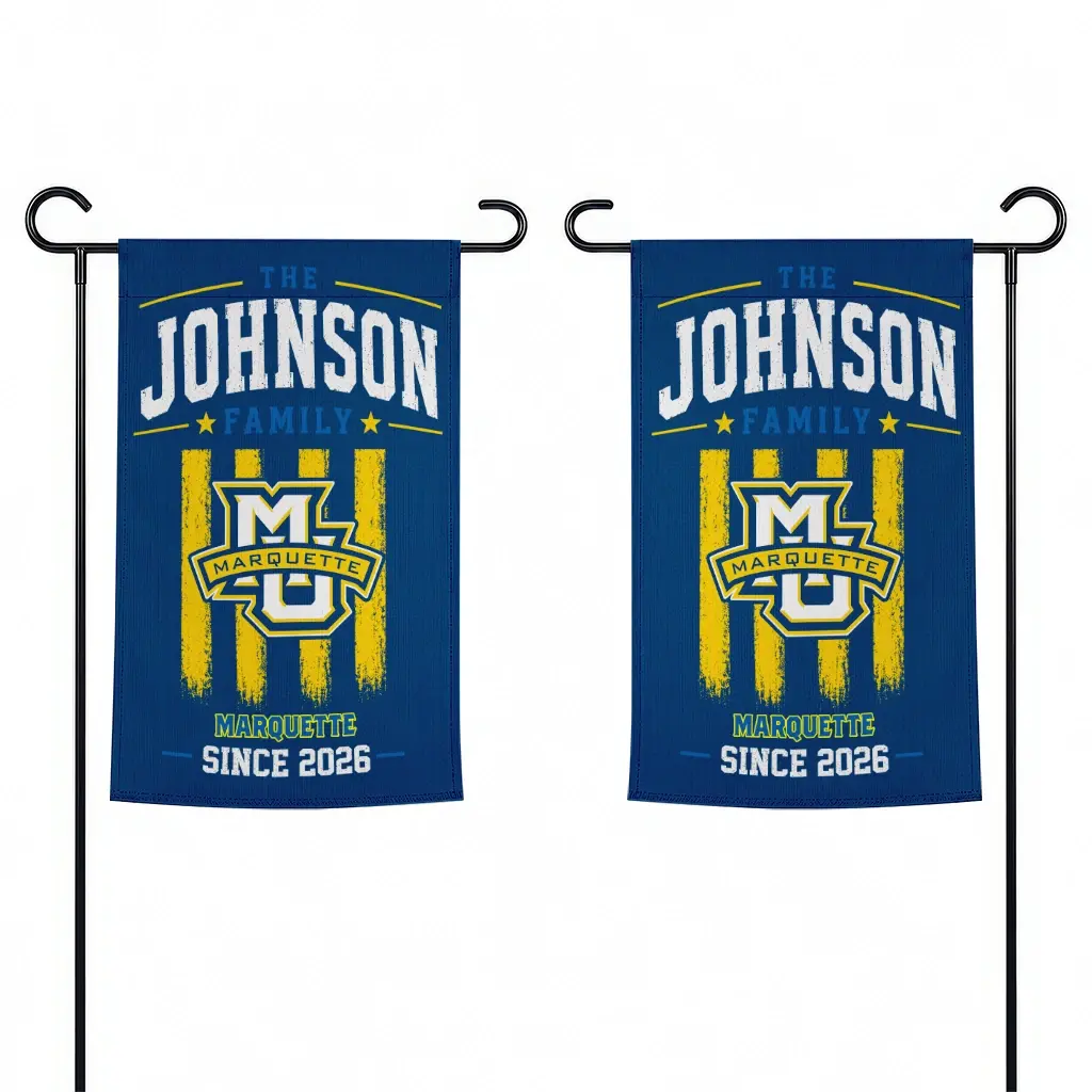 Marquette Golden Eagles Garden Flag Custom Distressed Stripes Blue Fashion Forward Marquette Golden Eagles Garden Flag Custom Distressed Stripes Blue Fashion Forward