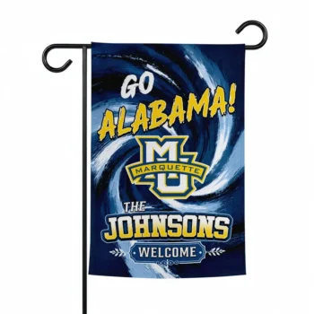 Marquette Golden Eagles Garden Flag Personalized Swirl Vortex Blue Best Selling