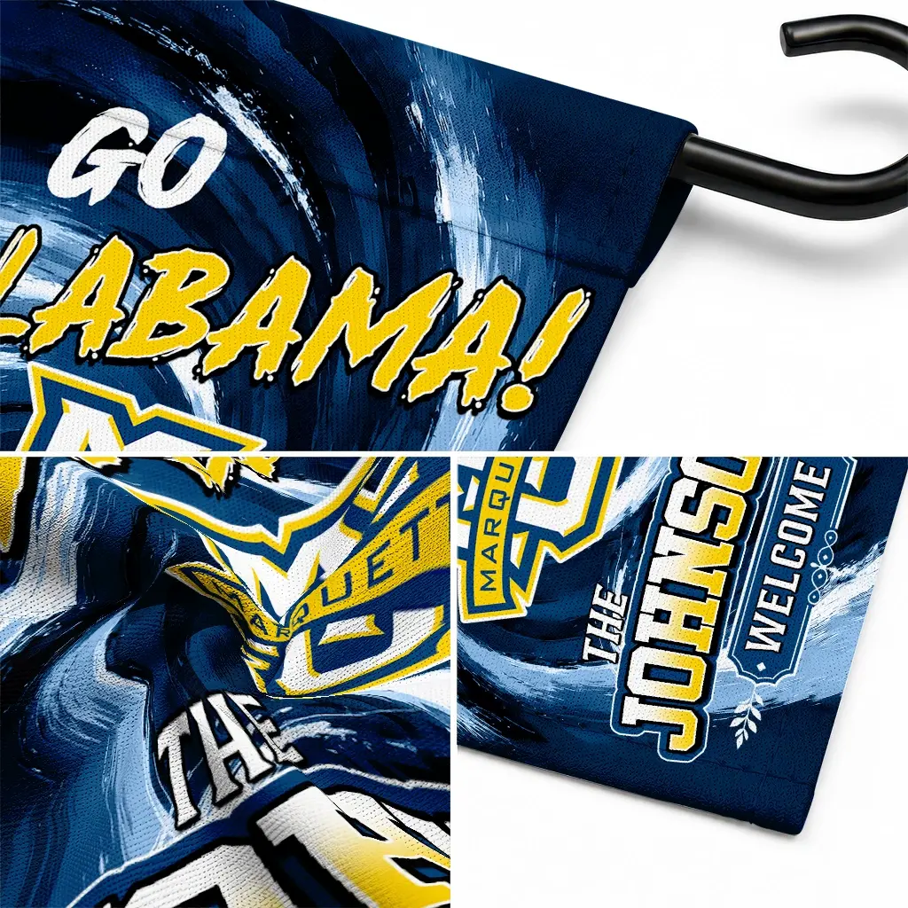 Marquette Golden Eagles Garden Flag Personalized Swirl Vortex Blue Latest Model Marquette Golden Eagles Garden Flag Personalized Swirl Vortex Blue Latest Model