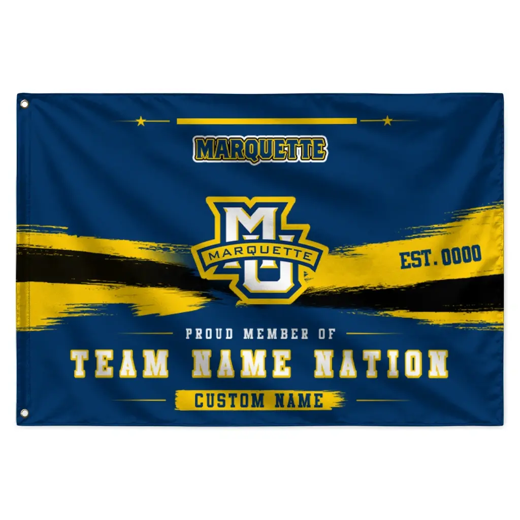 Marquette Golden Eagles House Flag Customized Brushed Streaks Blue Best Selling Marquette Golden Eagles House Flag Customized Brushed Streaks Blue Best Selling