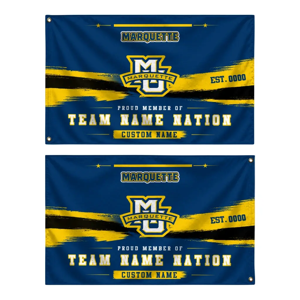 Marquette Golden Eagles House Flag Customized Brushed Streaks Blue Fashion Forward Marquette Golden Eagles House Flag Customized Brushed Streaks Blue Fashion Forward
