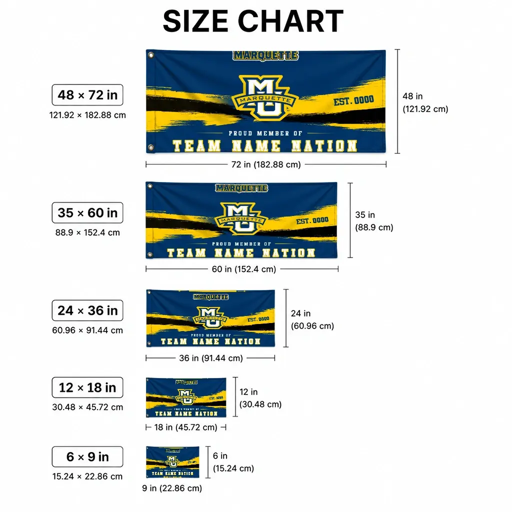 Marquette Golden Eagles House Flag Customized Brushed Streaks Blue High Quality Marquette Golden Eagles House Flag Customized Brushed Streaks Blue High Quality