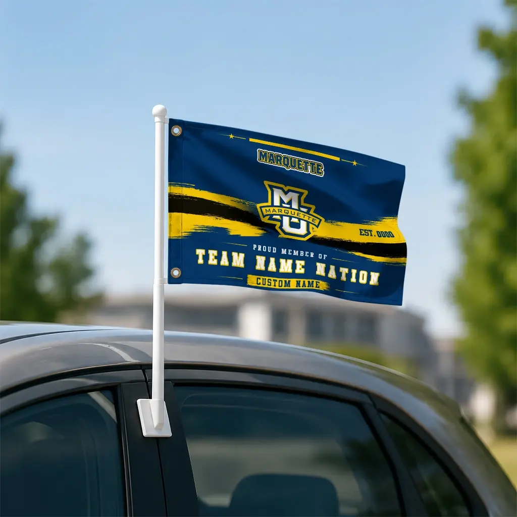 Marquette Golden Eagles House Flag Customized Brushed Streaks Blue Latest Model Marquette Golden Eagles House Flag Customized Brushed Streaks Blue Latest Model