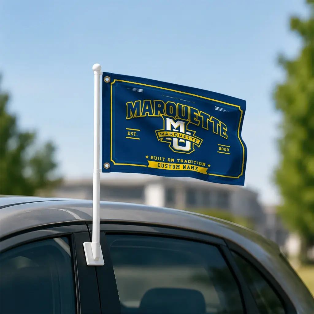 Marquette Golden Eagles House Flag Customized Ornate Border Blue Latest Model Marquette Golden Eagles House Flag Customized Ornate Border Blue Latest Model