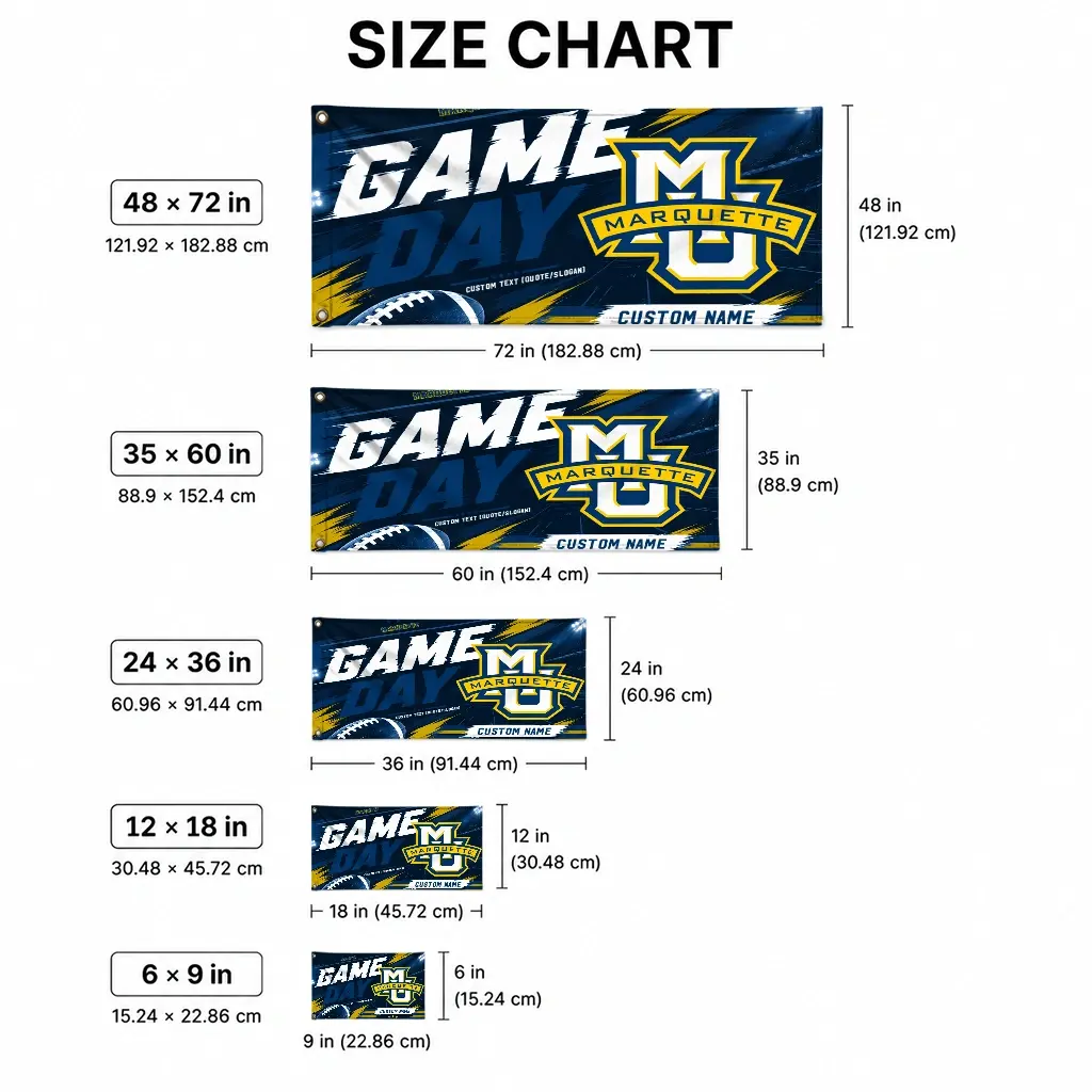 Marquette Golden Eagles House Flag Personalized Action Streaks Blue High Quality Marquette Golden Eagles House Flag Personalized Action Streaks Blue High Quality