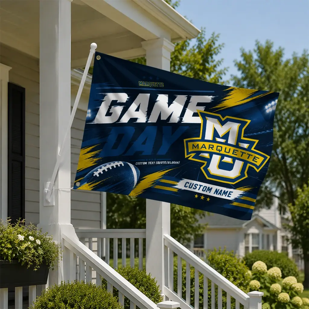 Marquette Golden Eagles House Flag Personalized Action Streaks Blue New Arrival Marquette Golden Eagles House Flag Personalized Action Streaks Blue New Arrival