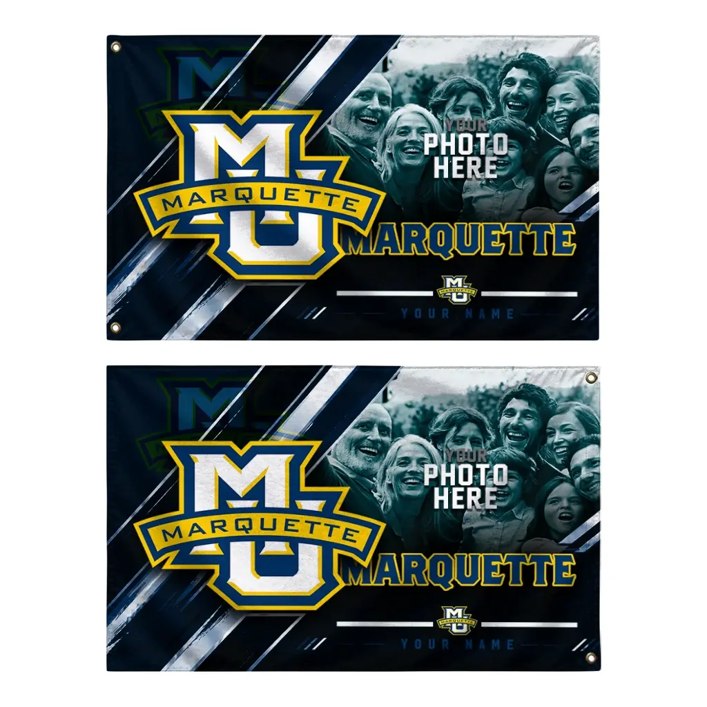 Marquette Golden Eagles House Flag Personalized Diagonal Stripes Blue Fashion Forward Marquette Golden Eagles House Flag Personalized Diagonal Stripes Blue Fashion Forward