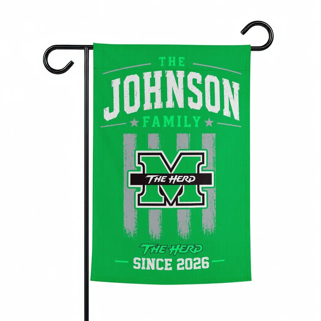 Marshall Thundering Herd Garden Flag Customized Distressed Stripes Green Best Selling Marshall Thundering Herd Garden Flag Customized Distressed Stripes Green Best Selling
