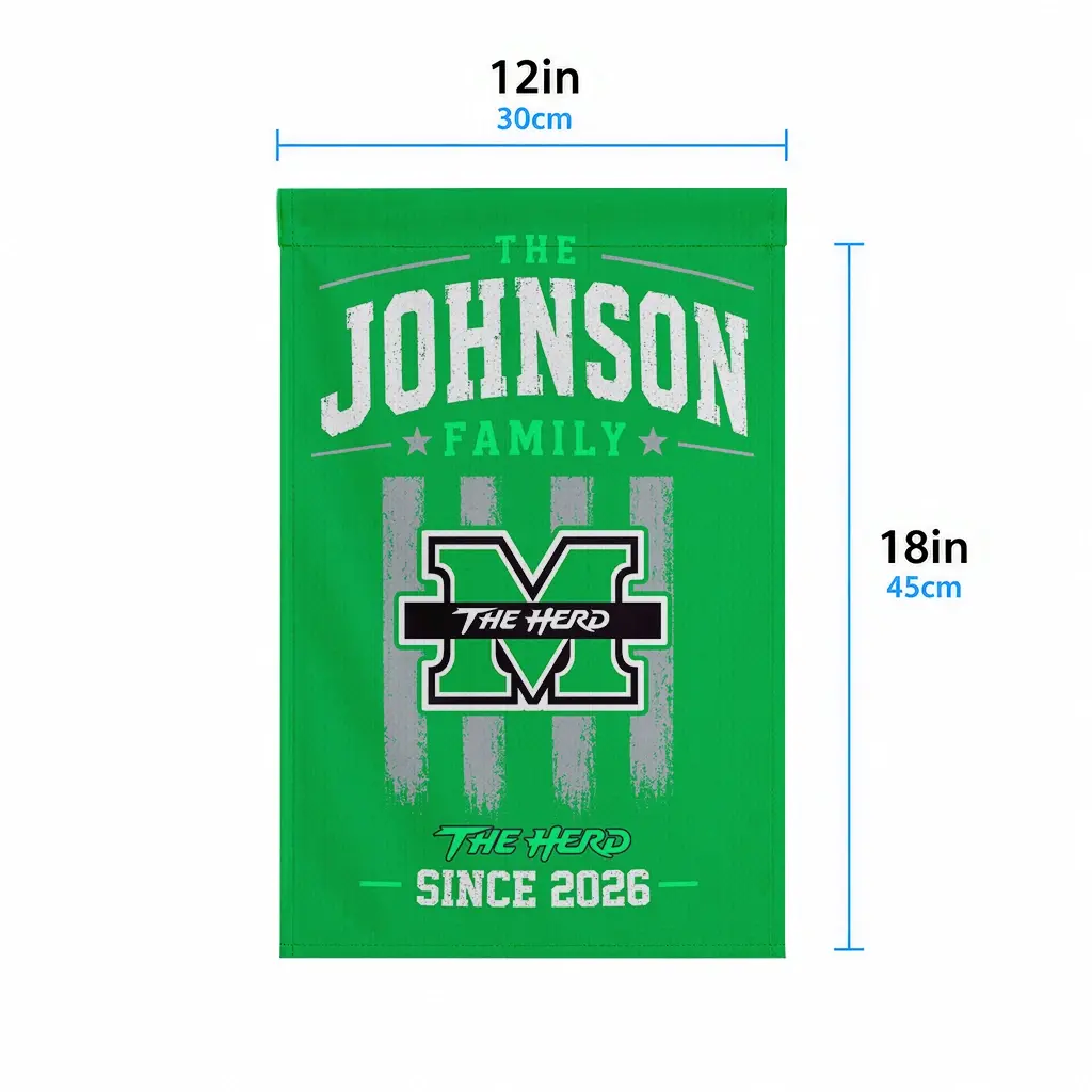 Marshall Thundering Herd Garden Flag Customized Distressed Stripes Green High Quality Marshall Thundering Herd Garden Flag Customized Distressed Stripes Green High Quality