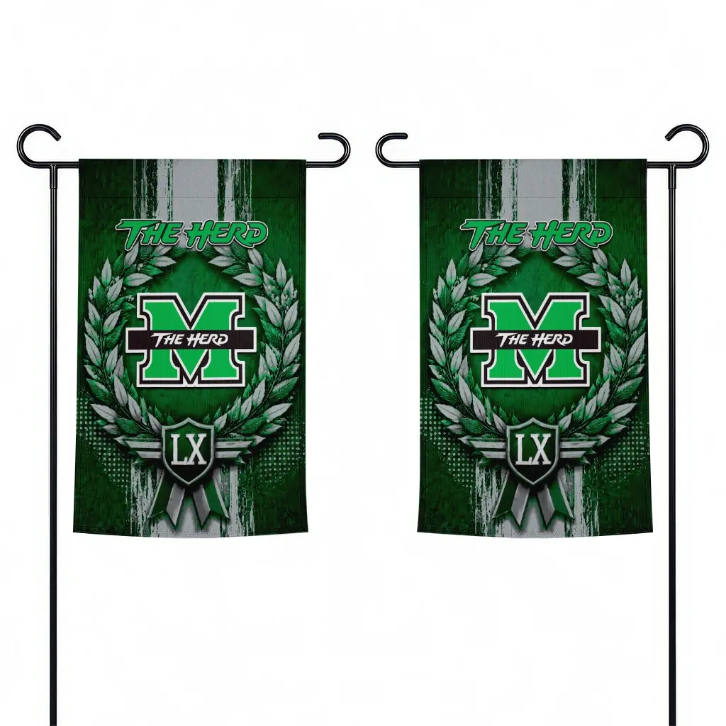 Marshall Thundering Herd Garden Flag Customized Laurel Wreath Green Fashion Forward Marshall Thundering Herd Garden Flag Customized Laurel Wreath Green Fashion Forward