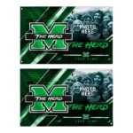 Marshall Thundering Herd House Flag Custom Diagonal Stripes Green Best Selling