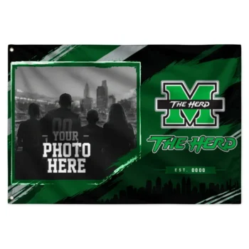Marshall Thundering Herd House Flag Customized Framed Photo Green Black Best Selling