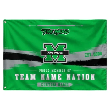Marshall Thundering Herd House Flag Personalized Brushed Streaks Green Best Selling