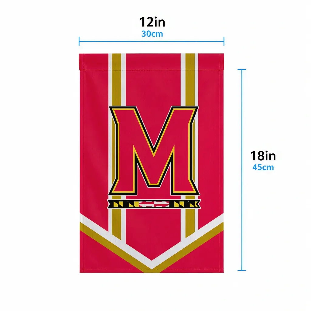 Maryland Terrapins Garden Flag Custom Chevron Stripes Red High Quality Maryland Terrapins Garden Flag Custom Chevron Stripes Red High Quality
