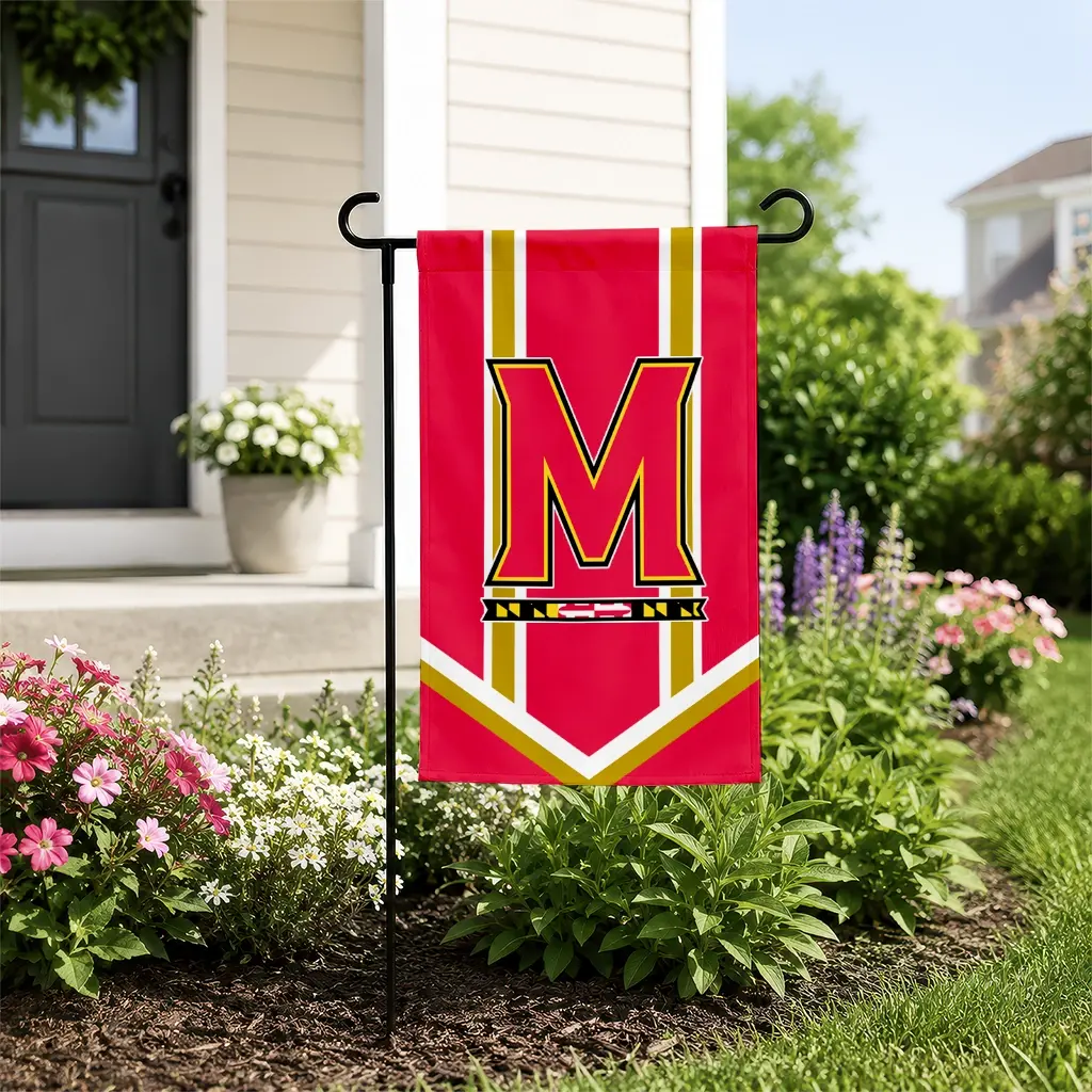 Maryland Terrapins Garden Flag Custom Chevron Stripes Red New Arrival Maryland Terrapins Garden Flag Custom Chevron Stripes Red New Arrival
