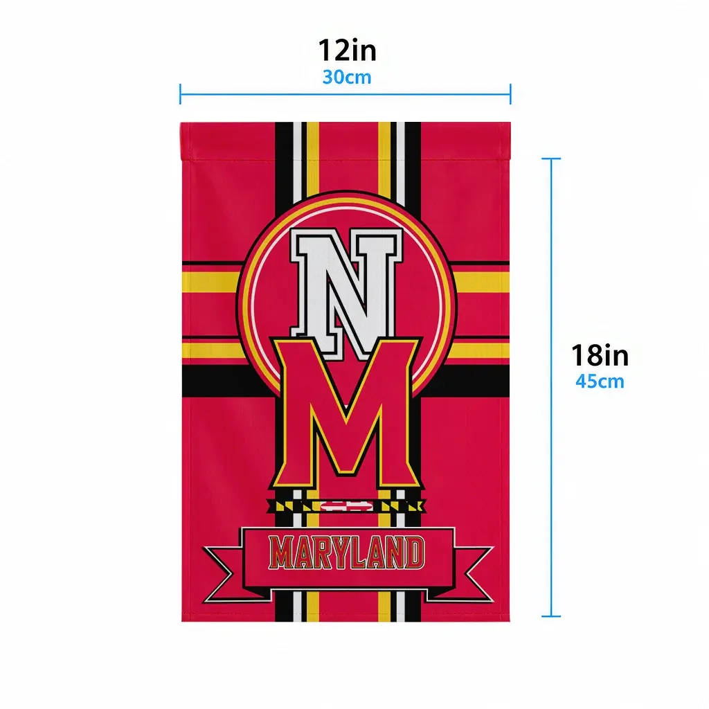 Maryland Terrapins Garden Flag Custom Circle Medallion Red High Quality Maryland Terrapins Garden Flag Custom Circle Medallion Red High Quality