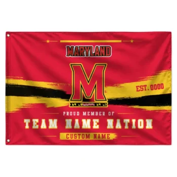Maryland Terrapins House Flag Custom Brushed Streaks Red Best Selling