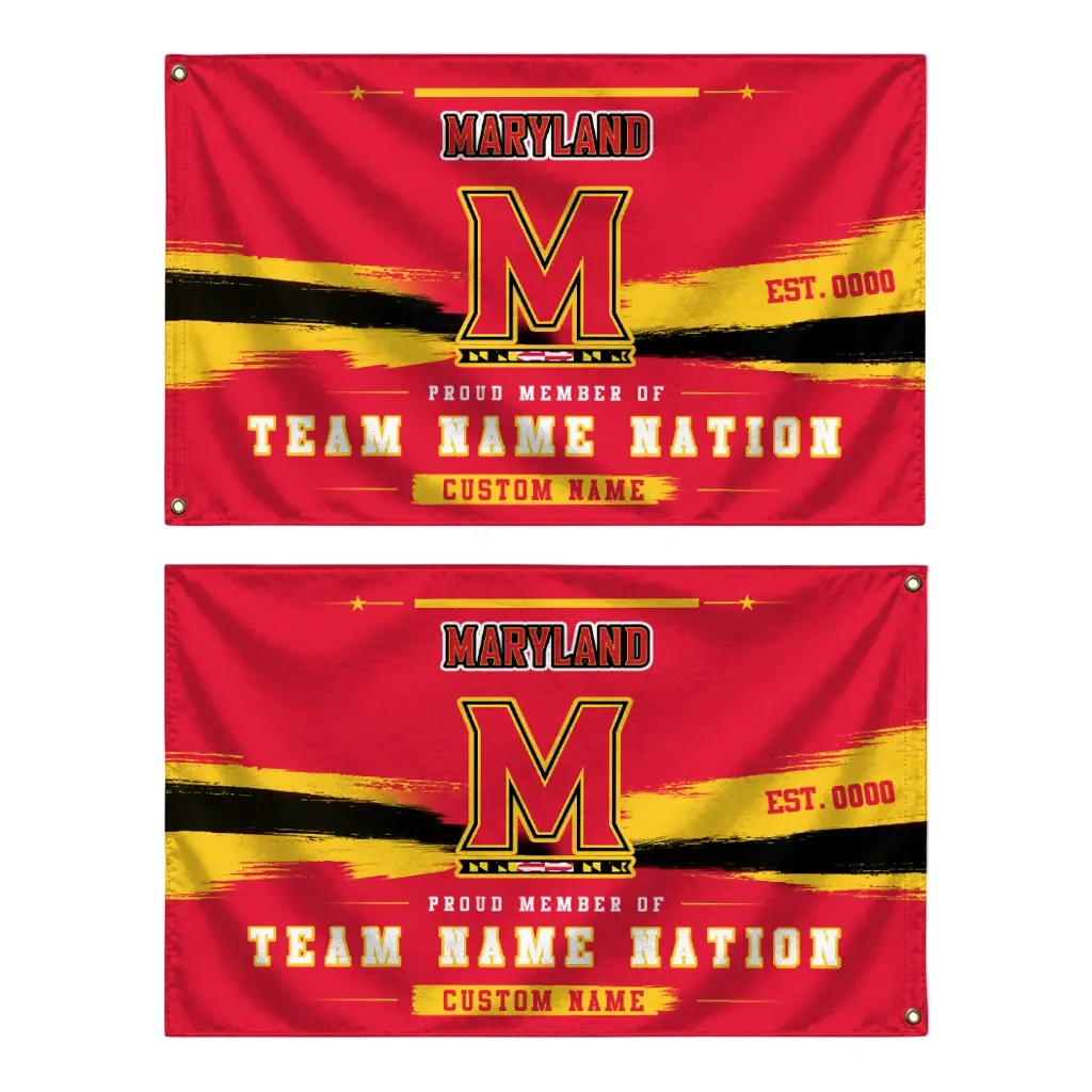 Maryland Terrapins House Flag Custom Brushed Streaks Red Fashion Forward Maryland Terrapins House Flag Custom Brushed Streaks Red Fashion Forward