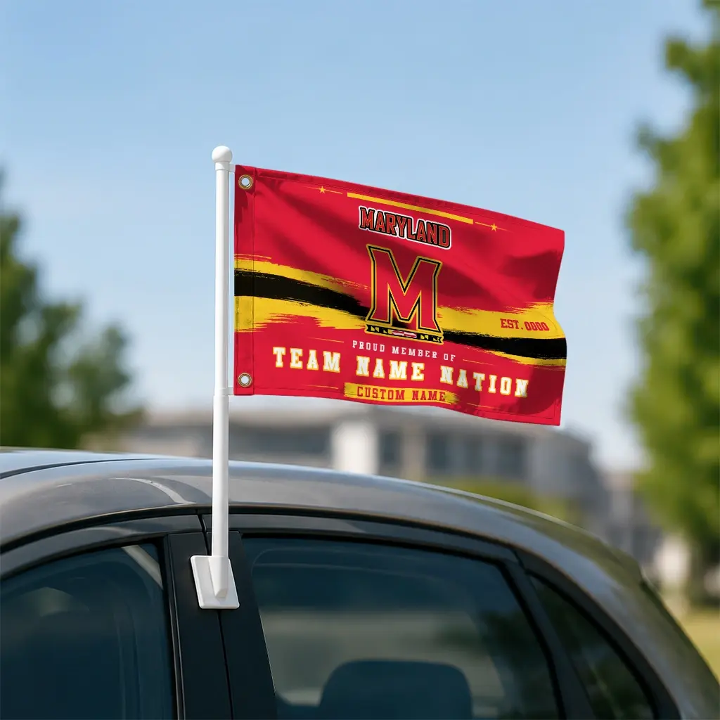 Maryland Terrapins House Flag Custom Brushed Streaks Red Latest Model Maryland Terrapins House Flag Custom Brushed Streaks Red Latest Model