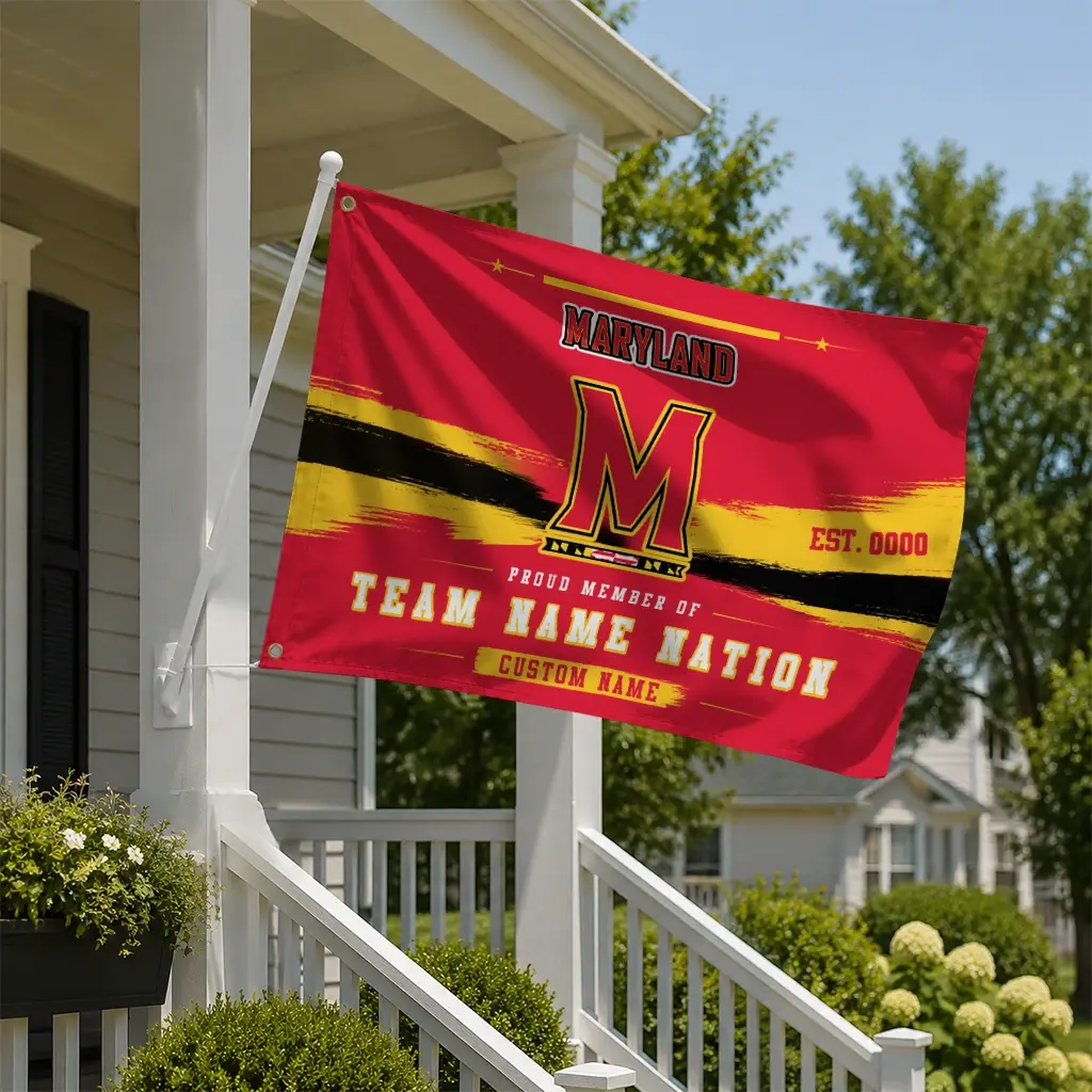 Maryland Terrapins House Flag Custom Brushed Streaks Red New Arrival Maryland Terrapins House Flag Custom Brushed Streaks Red New Arrival