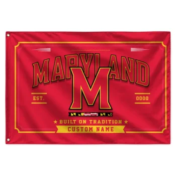 Maryland Terrapins House Flag Custom Ornate Border Red Best Selling