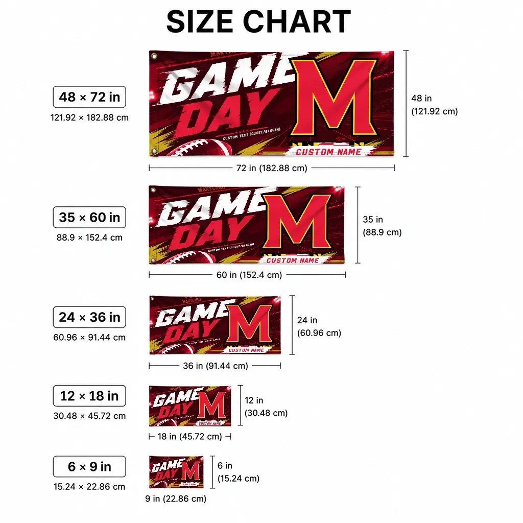 Maryland Terrapins House Flag Customized Action Streaks Red High Quality Maryland Terrapins House Flag Customized Action Streaks Red High Quality