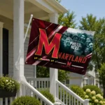 Maryland Terrapins House Flag Customized Diagonal Stripes Red Best Selling