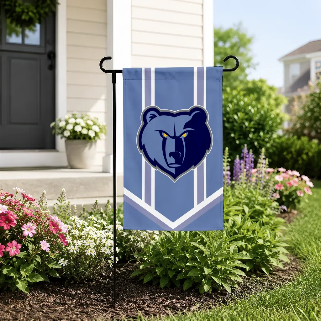 Memphis Grizzlies Garden Flag Custom Chevron Stripes Blue New Arrival Memphis Grizzlies Garden Flag Custom Chevron Stripes Blue New Arrival