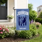 Memphis Grizzlies Garden Flag Personalized Distressed Stripes Blue Best Selling