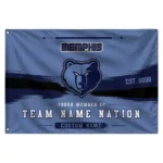 Memphis Grizzlies House Flag Custom Brushed Streaks Blue Best Selling