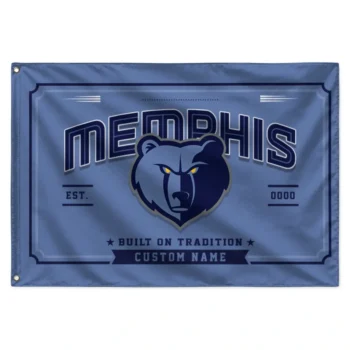 Memphis Grizzlies House Flag Custom Ornate Border Blue Best Selling