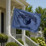 Memphis Grizzlies House Flag Custom Ornate Border Blue Best Selling