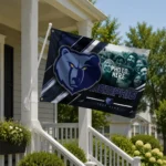 Memphis Grizzlies House Flag Customized Diagonal Stripes Blue Best Selling