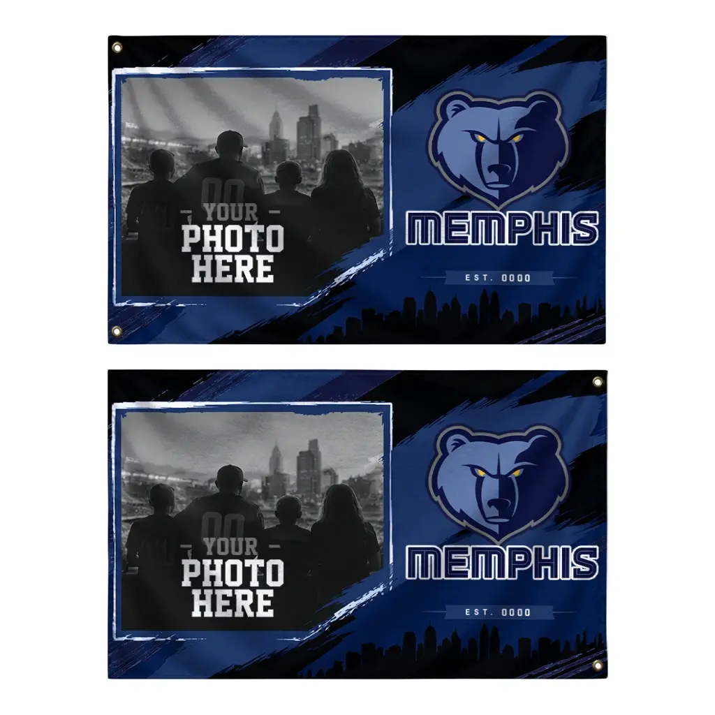 Memphis Grizzlies House Flag Personalized Framed Photo Blue Black Fashion Forward Memphis Grizzlies House Flag Personalized Framed Photo Blue Black Fashion Forward