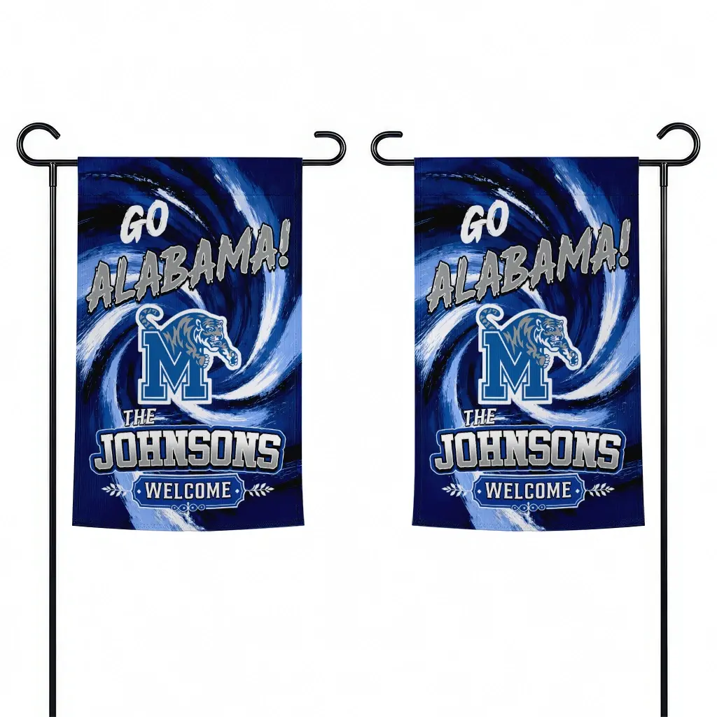 Memphis Tigers Garden Flag Custom Swirl Vortex Blue Fashion Forward Memphis Tigers Garden Flag Custom Swirl Vortex Blue Fashion Forward